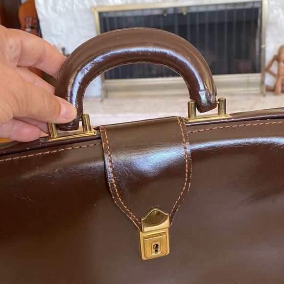 Vintage Renwick Cowhide Unique Mini Briefcase Bg - Picture 4 of 10